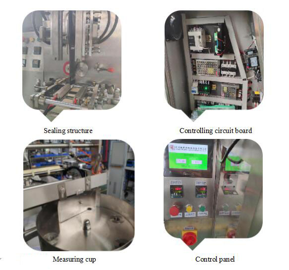 Gran&uuml;l poşet ambalaj makinesi detay şekilleri